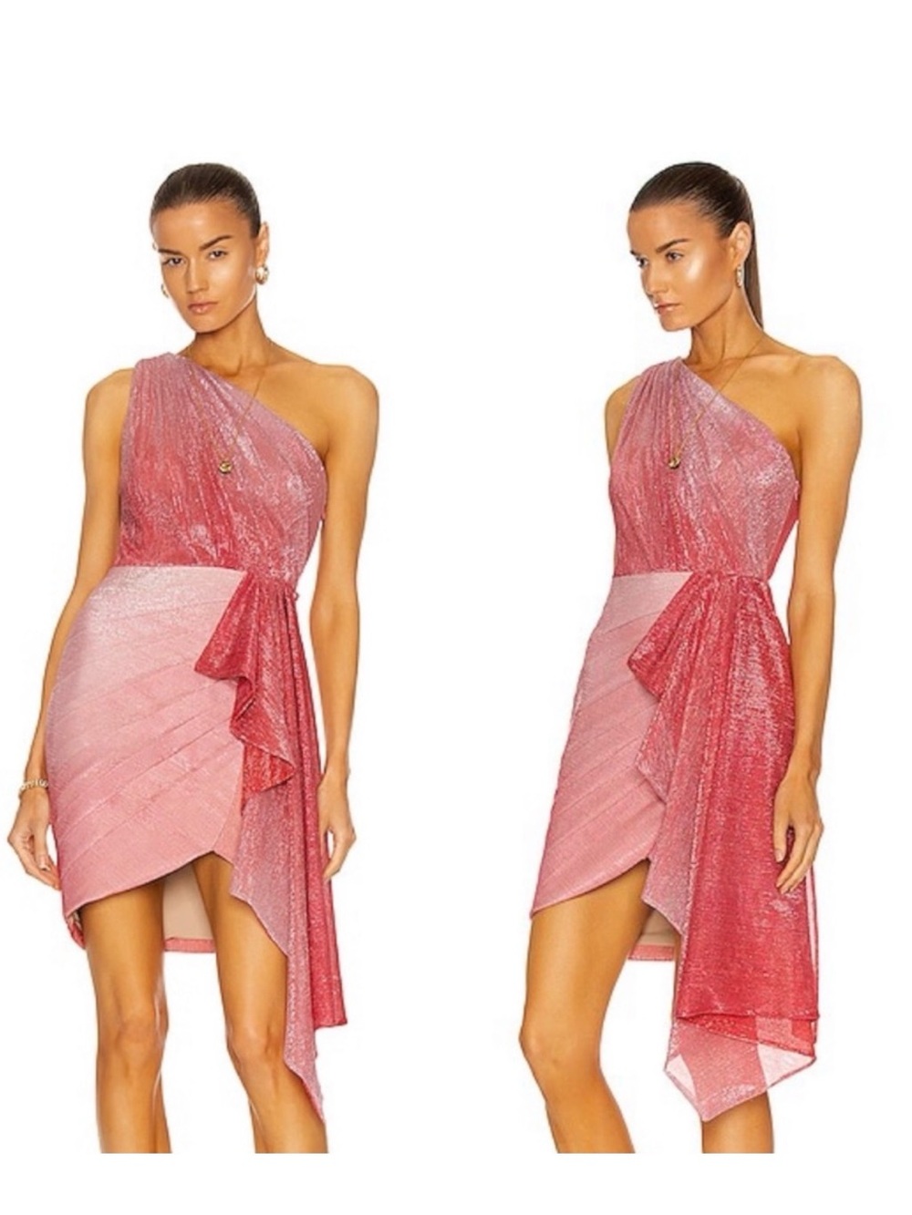 PatBO Ombre Lurex One Shoulder Mini Dress